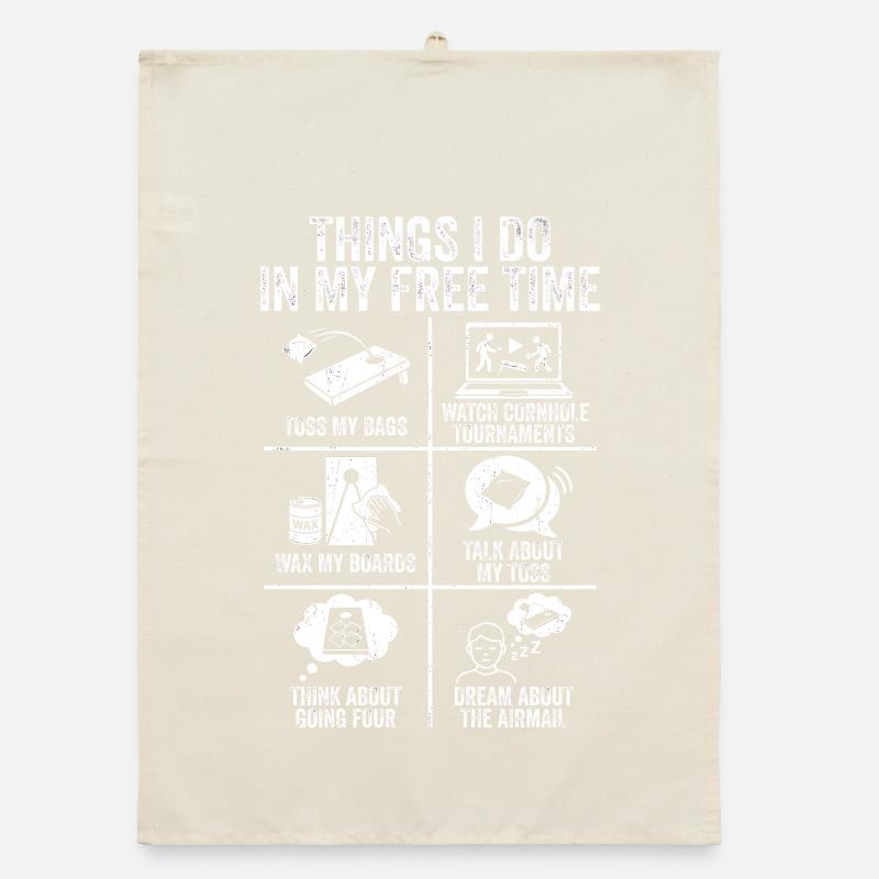 Things I Do In My Free Time Cornhole Fan Organic dish towel