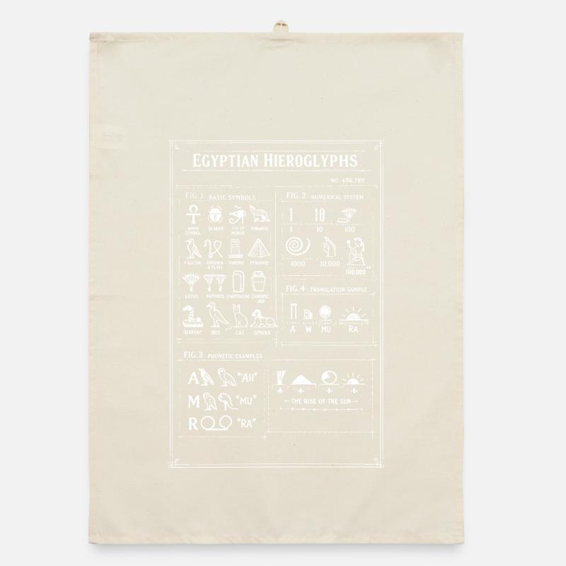 Ancient Egyptian Hieroglyphs Design Organic dish towel