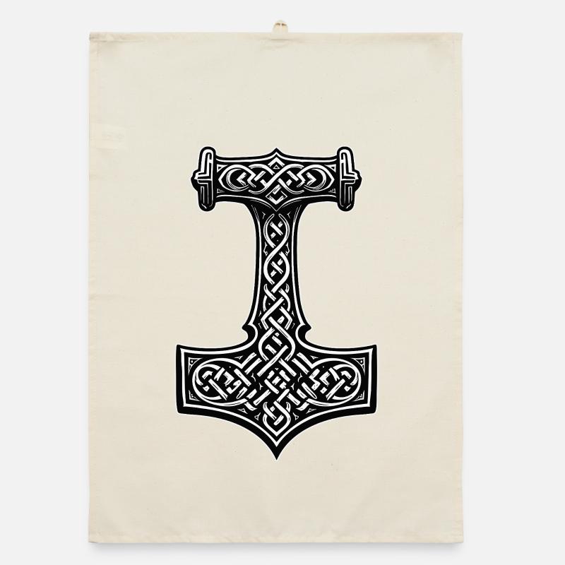Symbole du nœud viking de Mjölnir Torchon bio