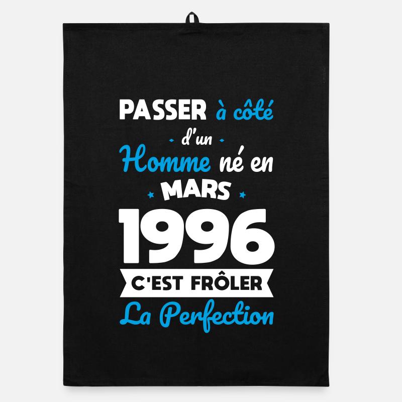 Anniversaire 30 ans - Né en Mars 1996 Torchon bio