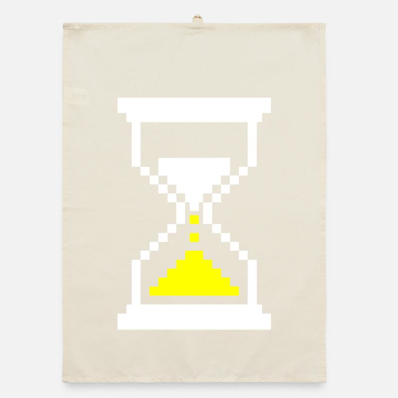 Pixel Hourglass Loading Bar Retro Gaming Organic dish towel