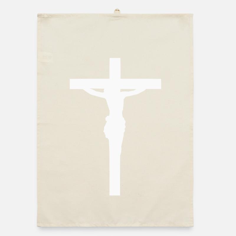 Jésus silhouette de croix Torchon bio