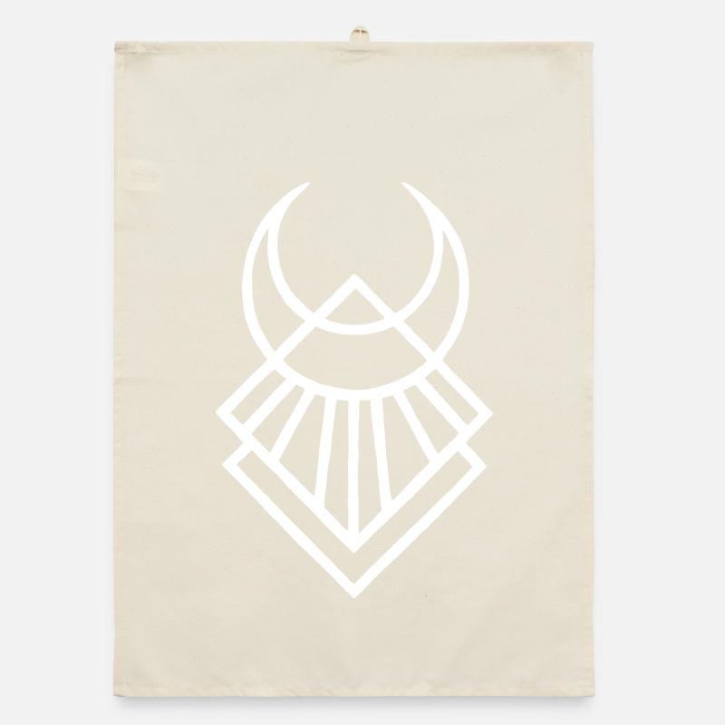 White Egyptian Lunar Symbol Organic dish towel
