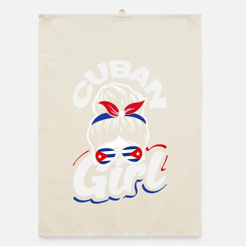 Cuba Pride & Home - Design du drapeau de Cuba Torchon bio