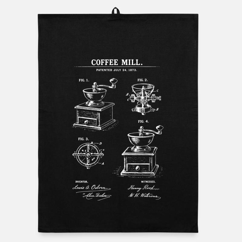 Coffee Mill Patent Blueprint Organic dish towel