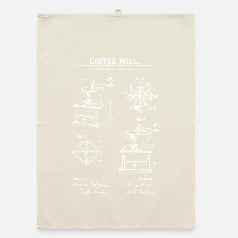 Coffee Mill Patent-Bauplan Organic Geschirrtuch