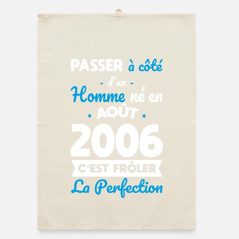 Anniversaire 20 ans - Né en Août 2006 Torchon bio