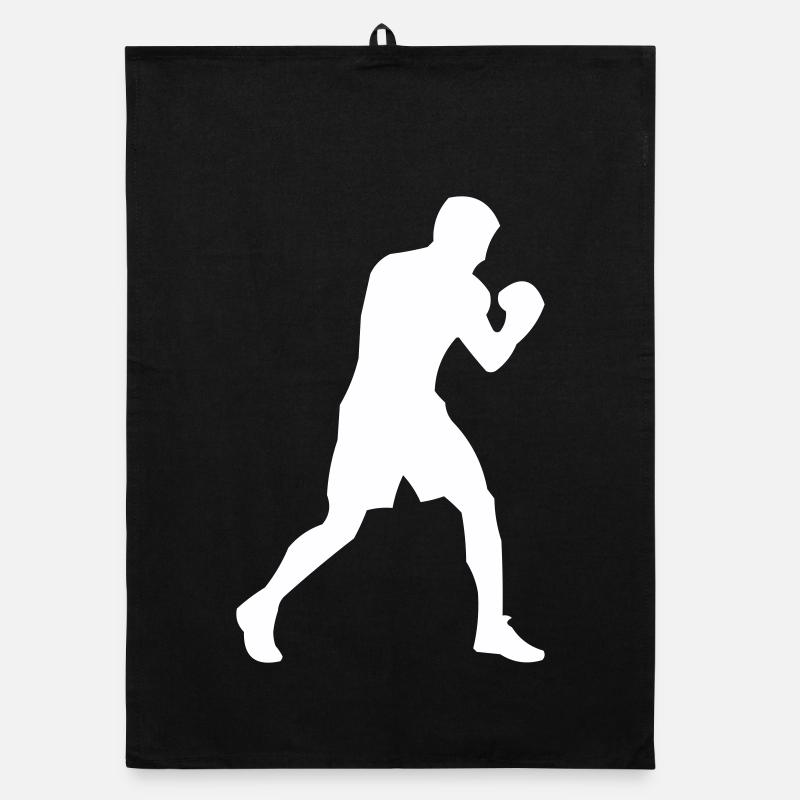 Boxer-Silhouette in Bewegung Organic Geschirrtuch
