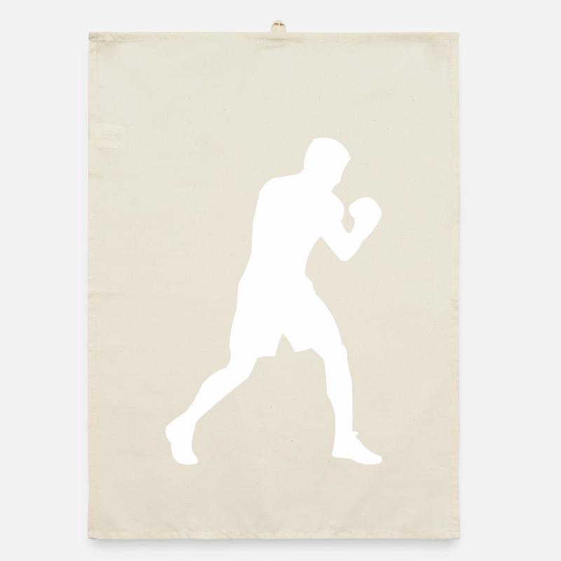 Boxer-Silhouette in Bewegung Organic Geschirrtuch
