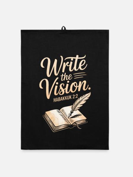 Write the Vision Habakkuk 2:2 Artwork - Organic dish towel - black - Front