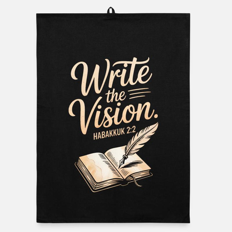 Écrivez l’œuvre d’art Vision Habacuc 2:2 Torchon bio
