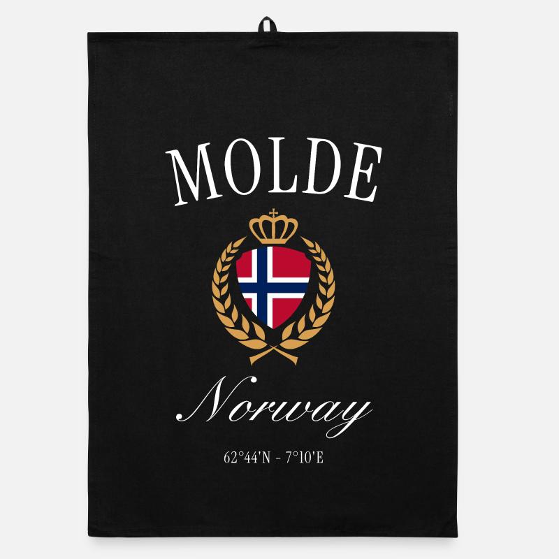 Molde Norwegen Wappen Krone Reise Design Souvenir Organic Geschirrtuch