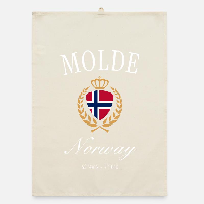 Molde Norwegen Wappen Krone Reise Design Souvenir Organic Geschirrtuch