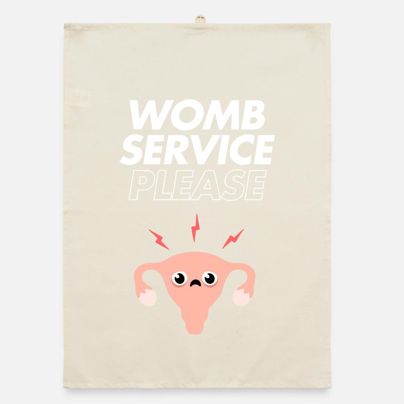 Womb Service Please – Funny Uterus Cartoon Organic dish towel