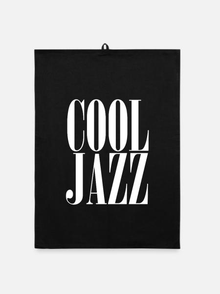 Cool Jazz Typography Tee - Organic dish towel - black - Front