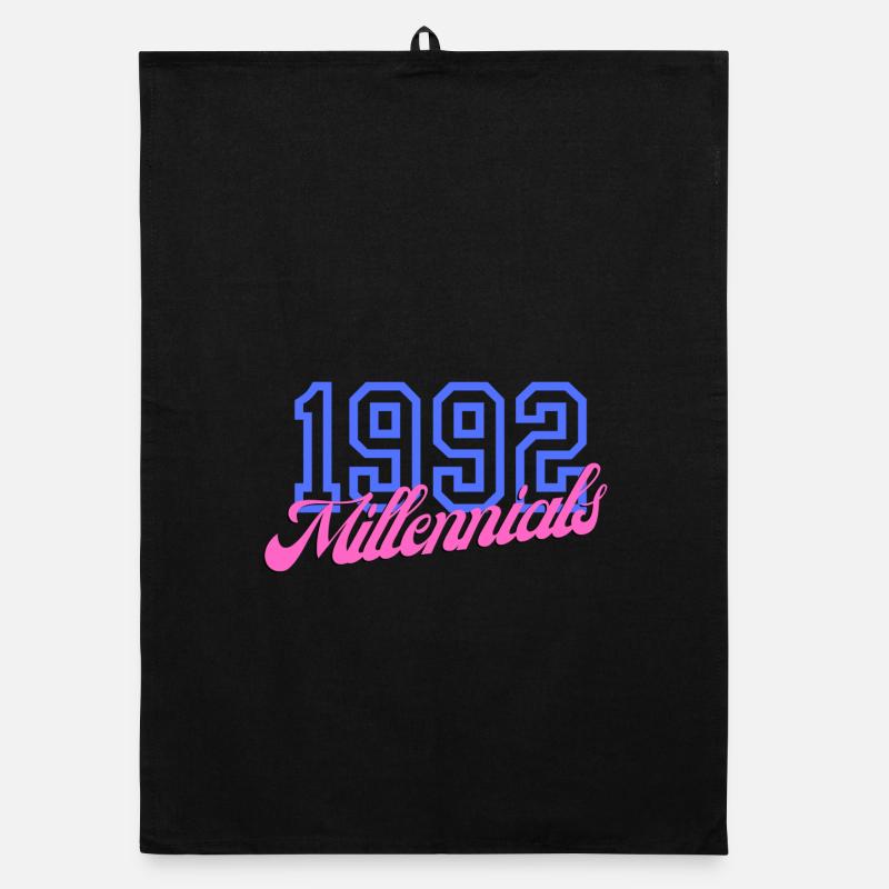 Retro 1992 Millennial Numeric Design Organic dish towel
