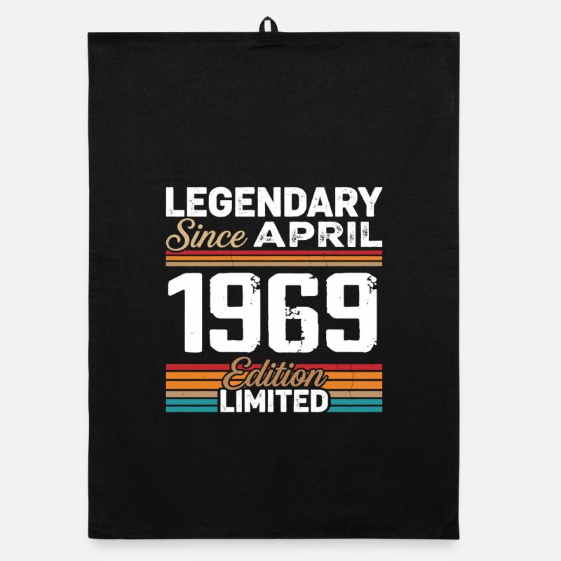 April 1969 Retro April 1969 Birthday Gift Organic dish towel