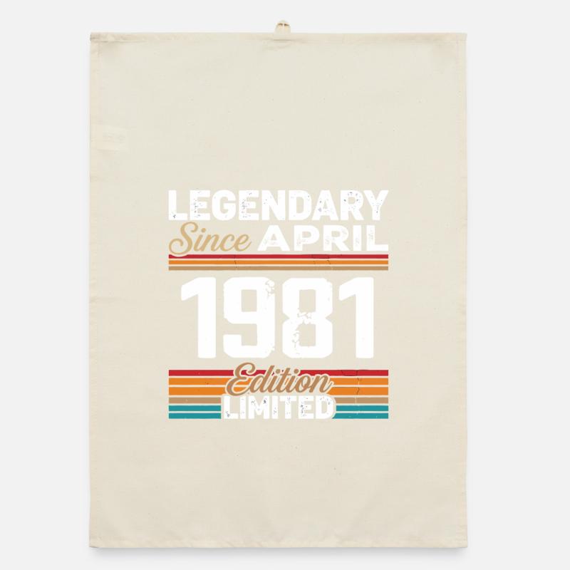 April 1981 Retro April 1981 Geburtstagsgeschenk Organic Geschirrtuch