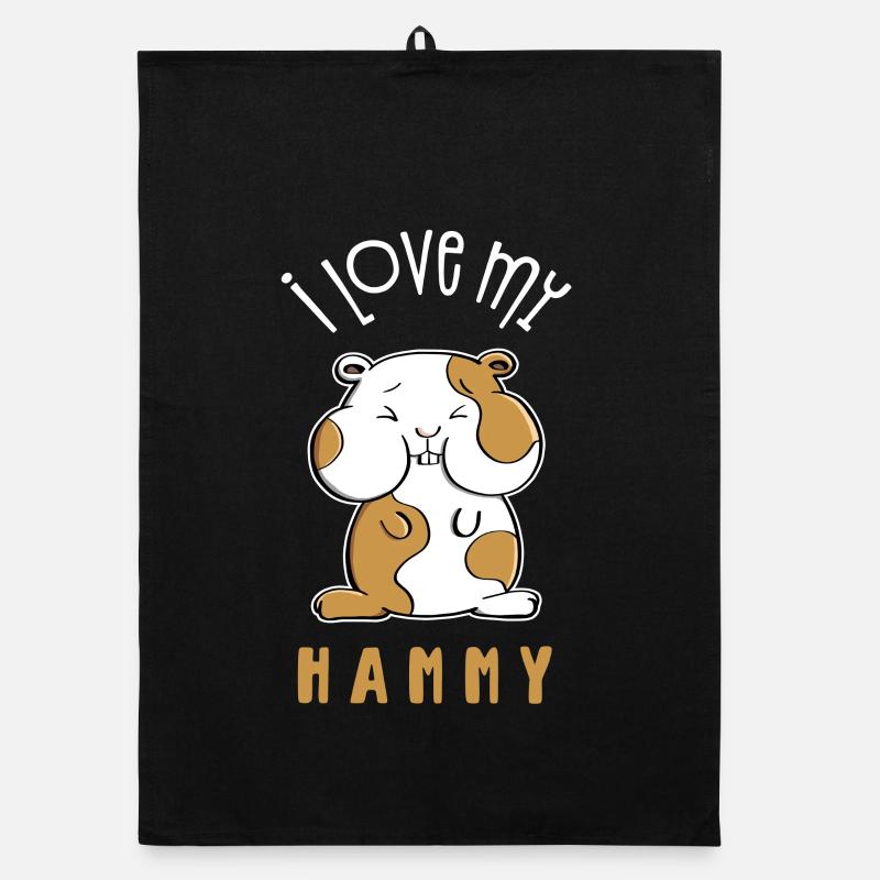 J'aime mon Hammy - J'aime mon hamster Torchon bio