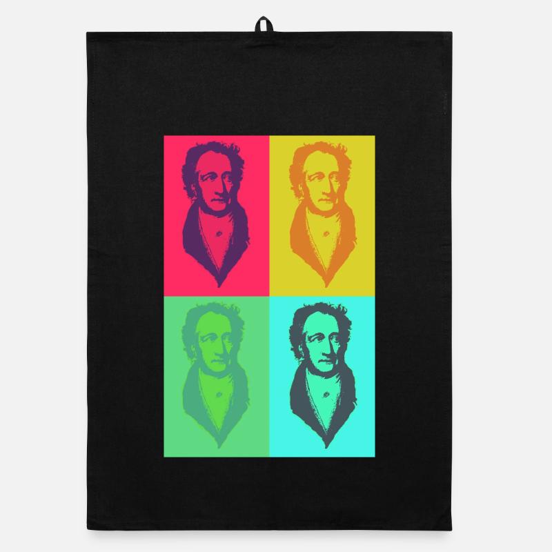 Goethe PopArt Vierfarben Organic Geschirrtuch