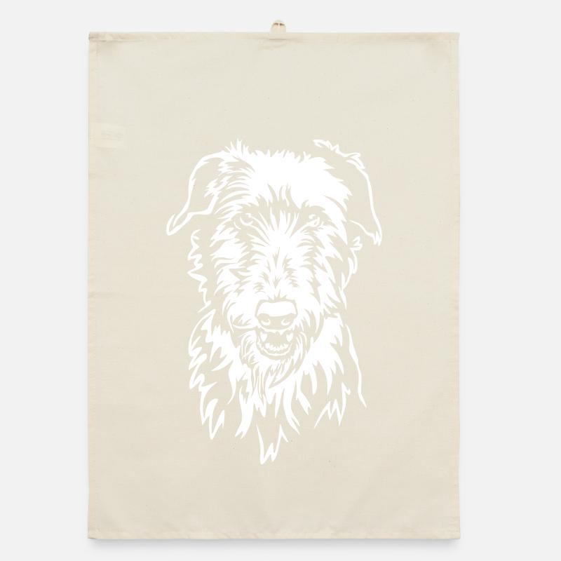 Tête de deerhound écossais « Black Edition » Torchon bio