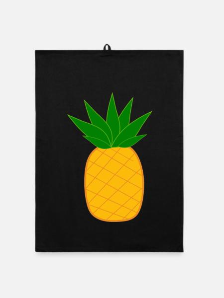 T-shirt d’été Ananas avec lunettes de soleil - Torchon bio - noir - Devant