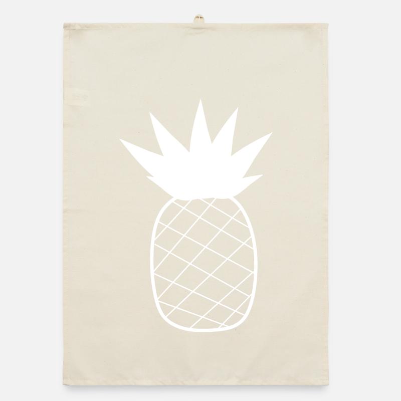 Idée cadeau de vacances d’été blanc ananas Torchon bio