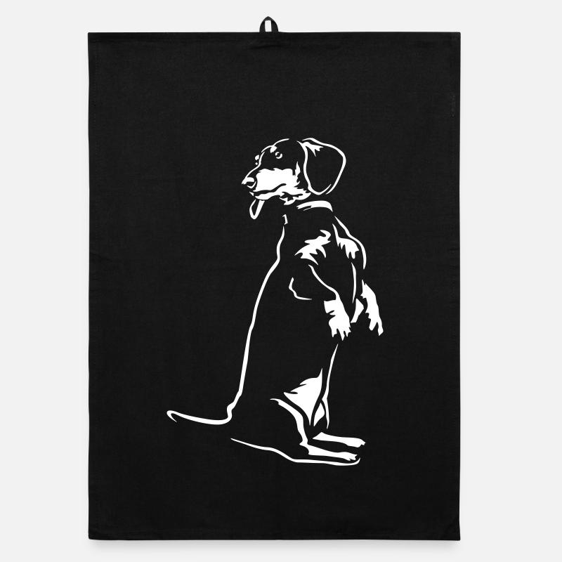 Dachshund "Black Edition" Organic dish towel