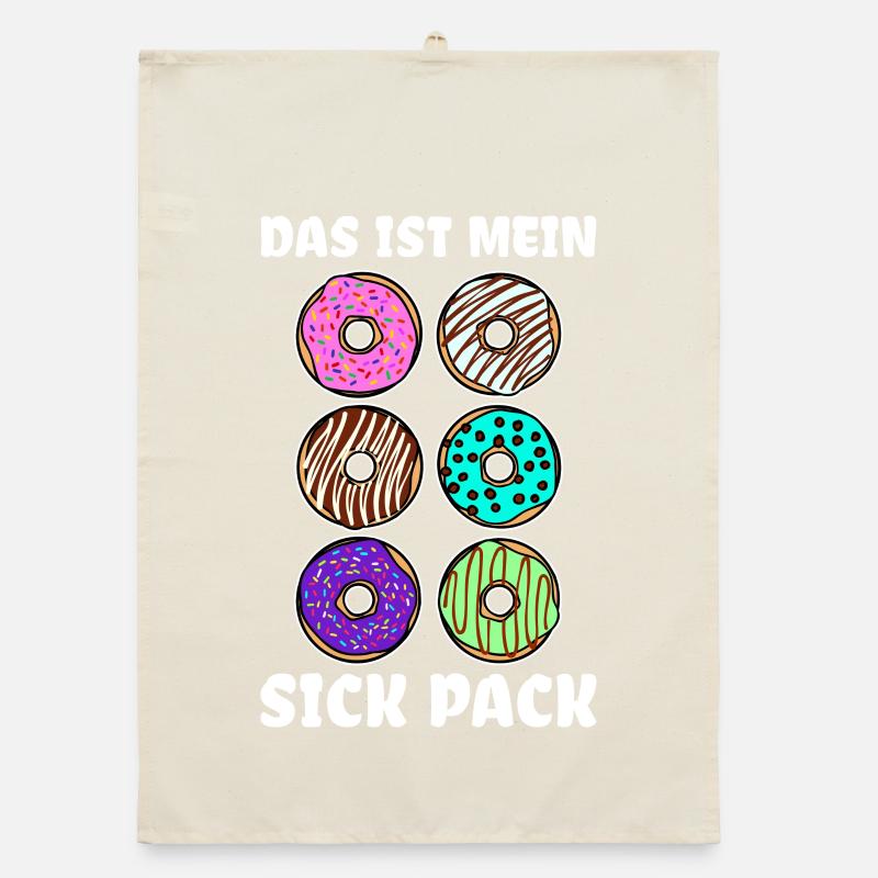 Delicious snacking donut candy statement Organic dish towel