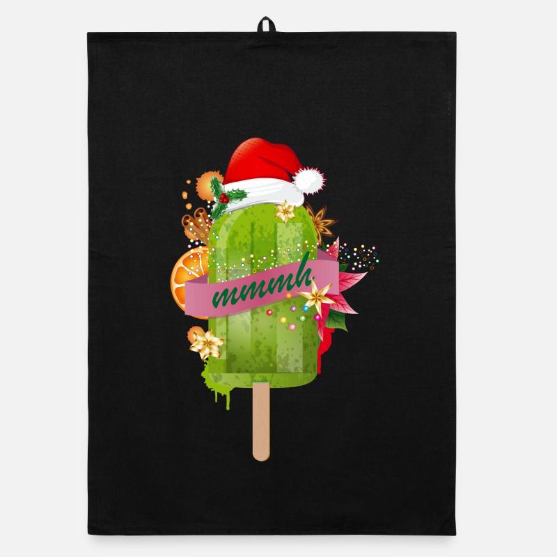 crème glacée vert vif à la mode pour Noël Torchon bio