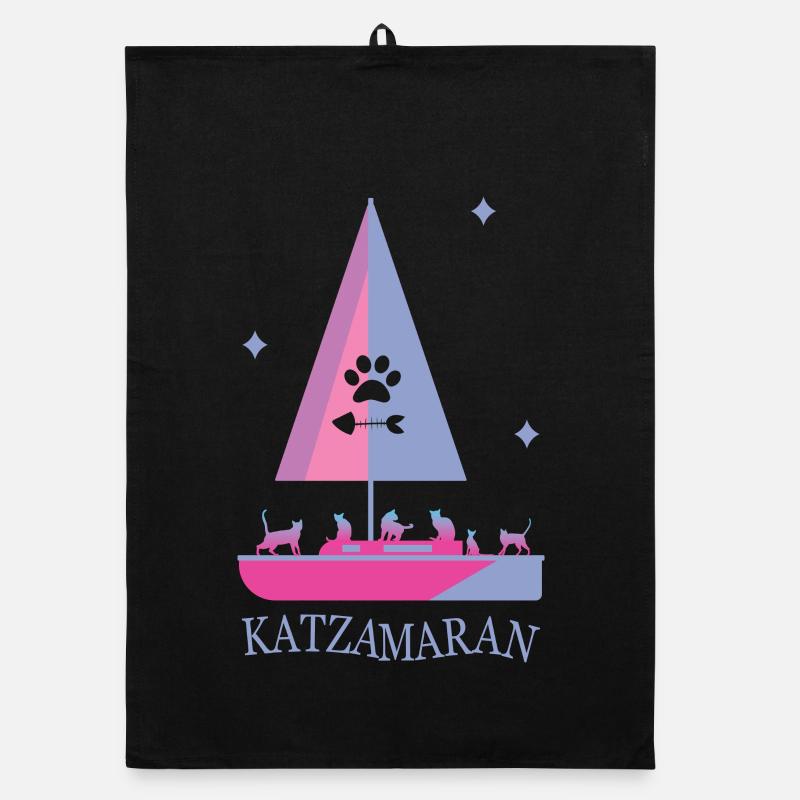 Katzamaran Boot Organic Geschirrtuch