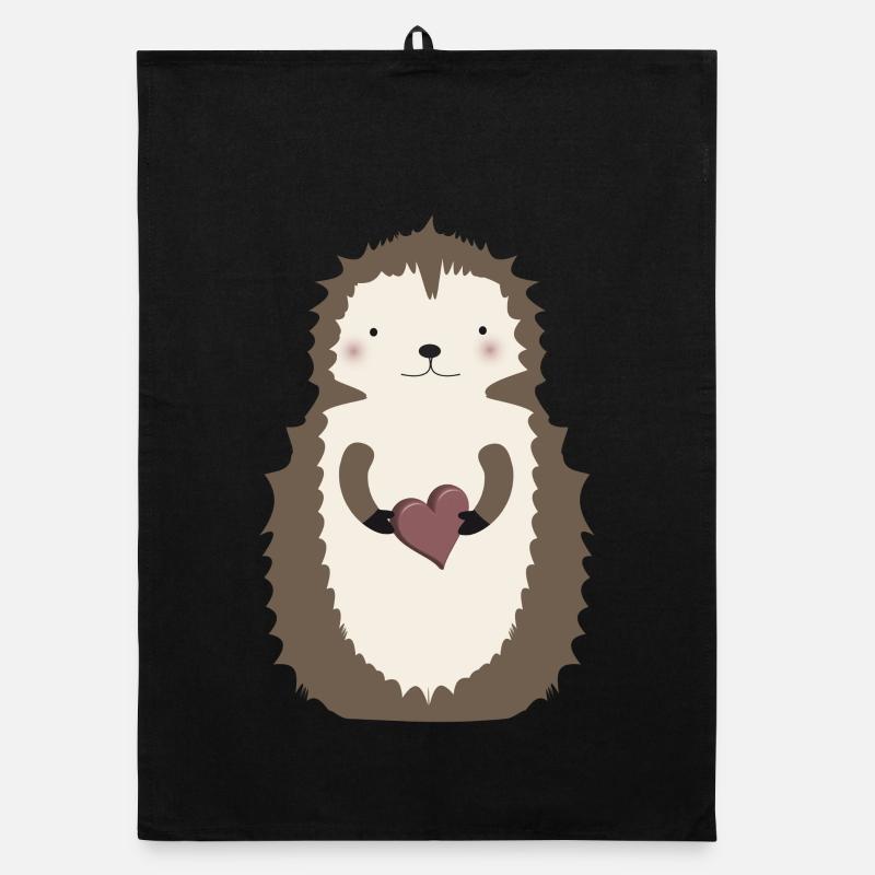 zauberhafter süßer Igel mit Herz Organic Geschirrtuch