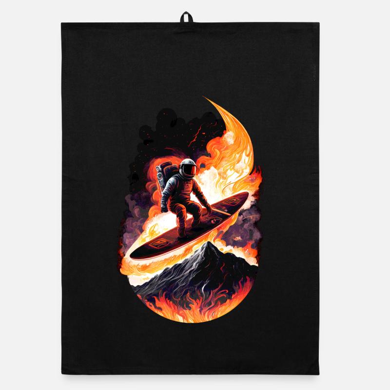 Surfing Astronaut Organic dish towel