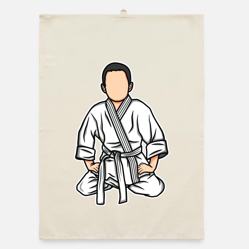 Funny judo kid Organic dish towel