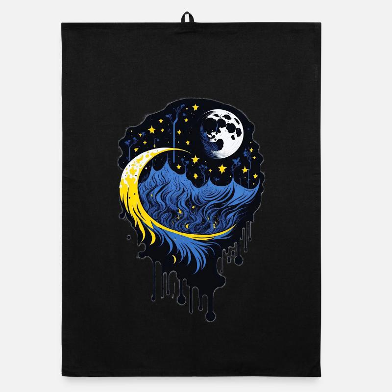 Moon and Stars Organic dish towel