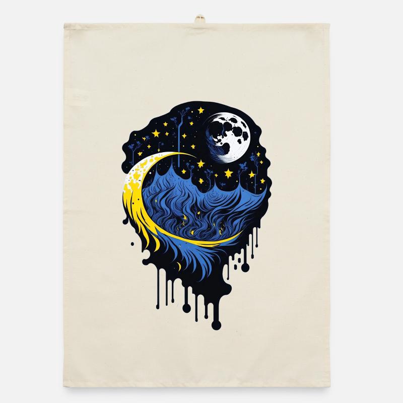 Lune et étoiles Torchon bio