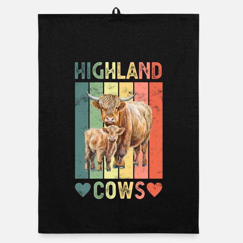 Scottish Highland Cattle Cow Organic dish towel