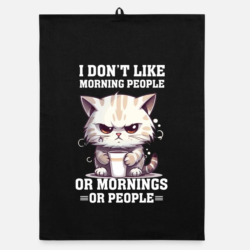 Je n’aime pas les gens du matin Café de chat Torchon bio