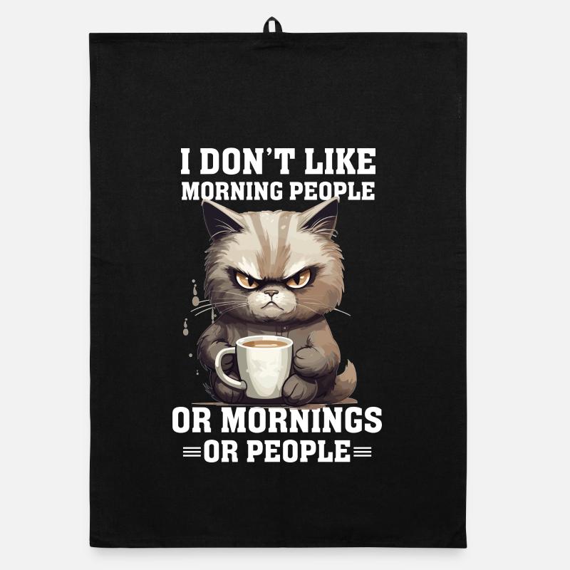 Je n’aime pas les gens du matin Café de chat Torchon bio
