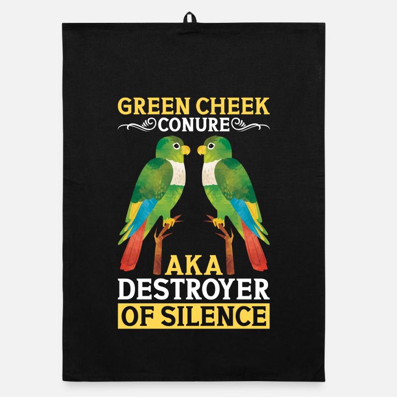 Grüner Sittich alias Zerstörer der Stille Papagei Organic Geschirrtuch