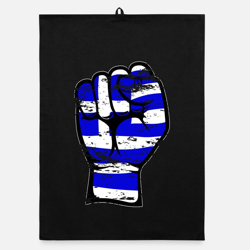 Grèce Drapeau Poing Main Utilisé Symbole Torchon bio
