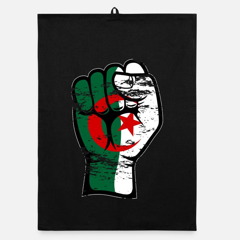 Algerien Flagge Faust Hand Symbol used Organic Geschirrtuch