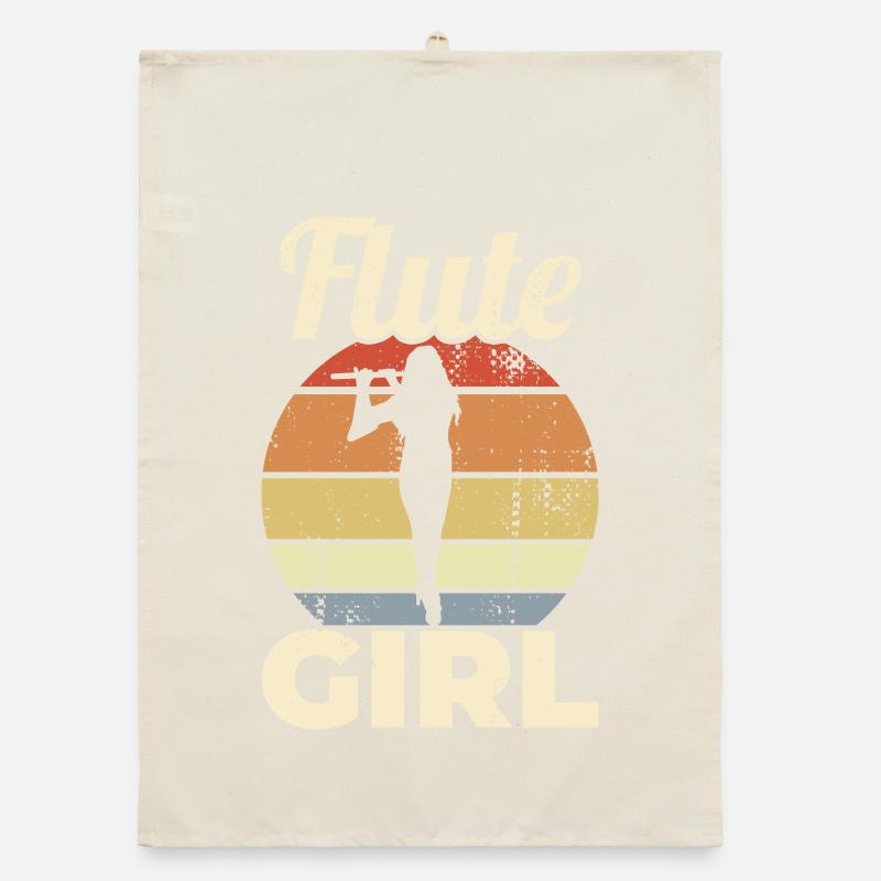 Lustiges Flöten Mädchen Organic Geschirrtuch