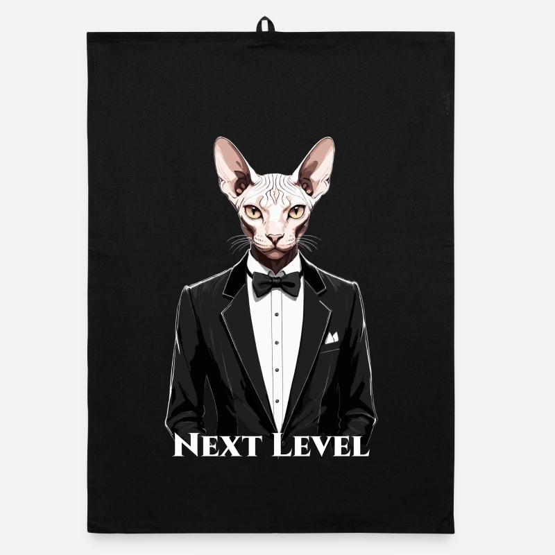 Sphynx Cat Chic Suit Tuxedo Level Gift Organic dish towel