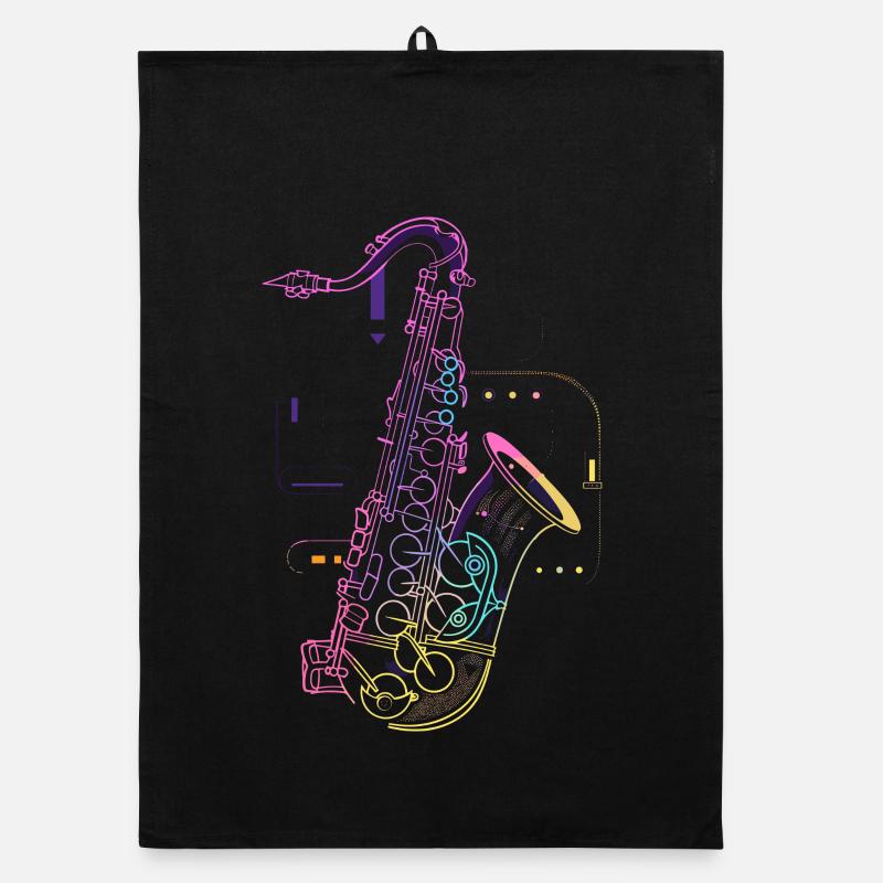 Dessin de saxophone Torchon bio