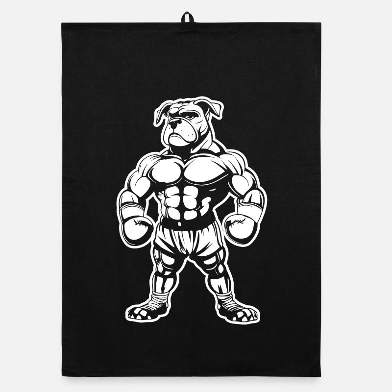 Boxer Dog Drawing Organic dish towel