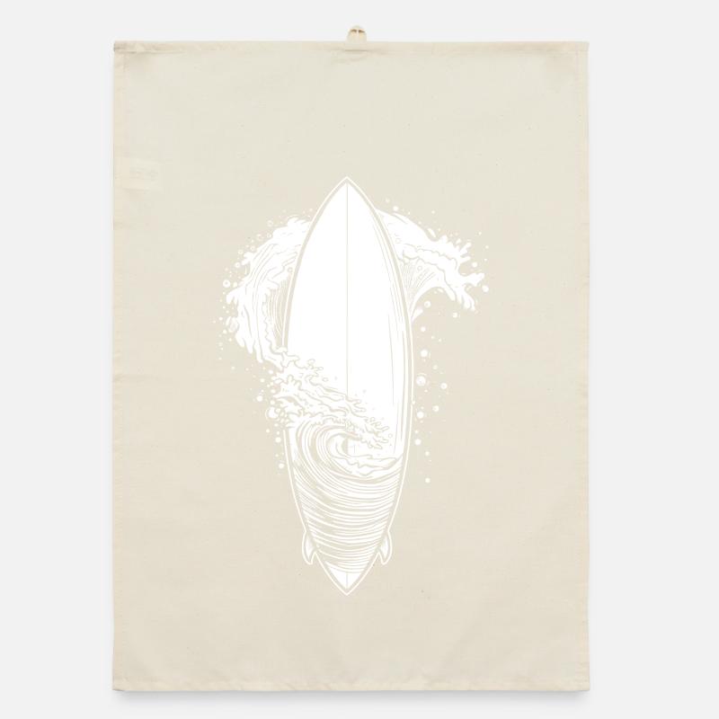 Surfboard Sketch Organic dish towel