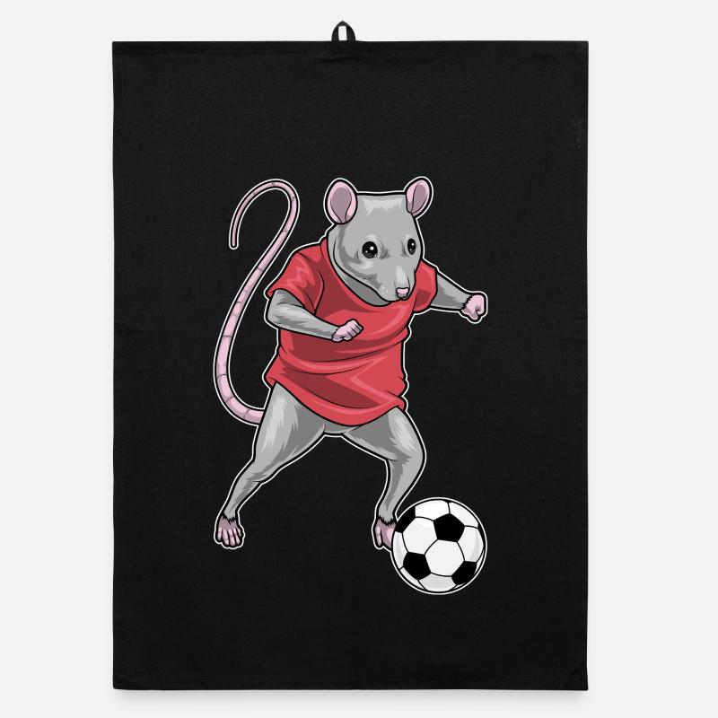 Rat Soccer Player Soccer Organic dish towel