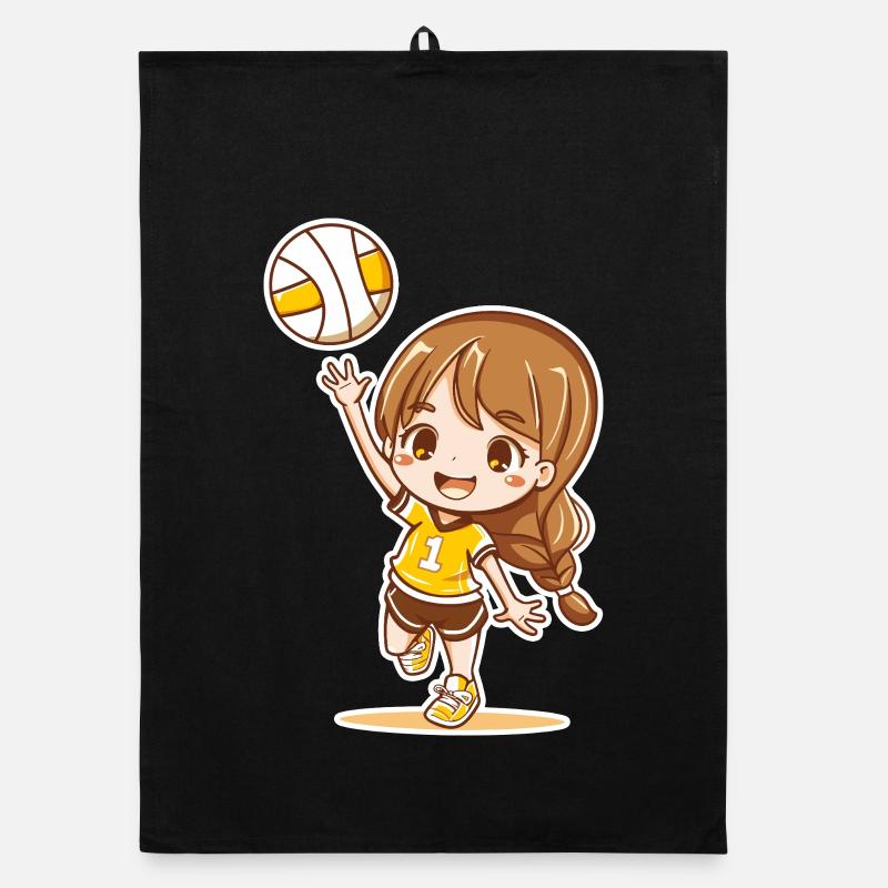 Little volleyball player Organic dish towel