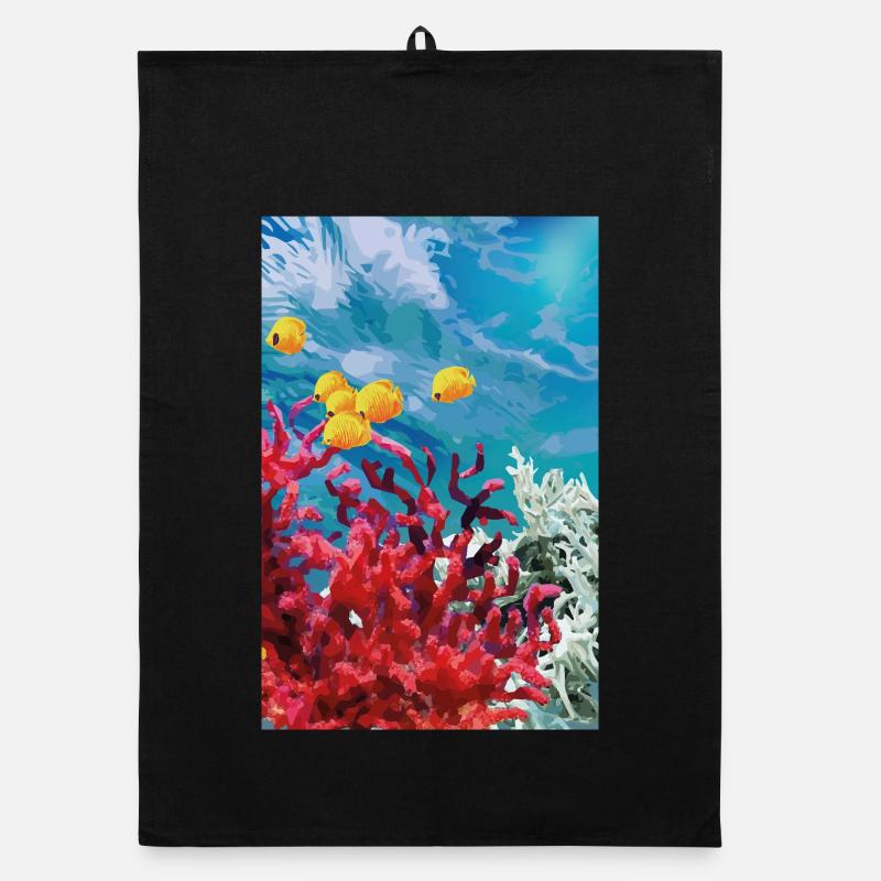 Vibrant Coral Reef Underwater World Organic dish towel